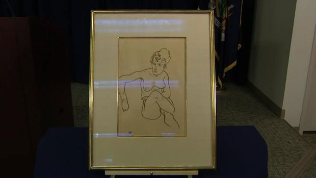 <i>WCBS via CNN Newsource</i><br/>Austrian artist Egon Schiele's 1918 drawing entitled 