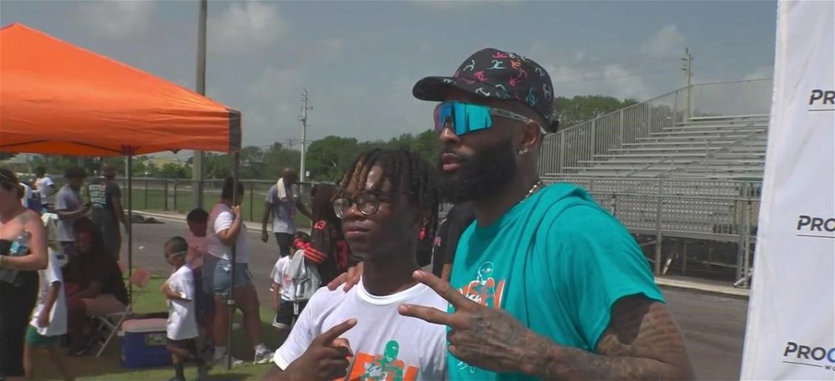 <i>WFOR via CNN Newsource</i><br/>Odell Beckham Jr. hosts first youth football camp as Miami Dolphins' newest wide receiver.