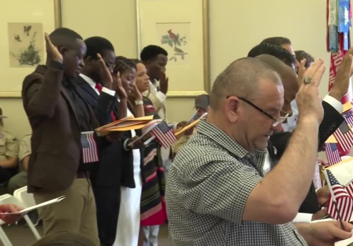 <i>WLKY via CNN Newsource</i><br/>A total of 37 people are now officially able to say that they are US Citizens at Locust Grove.