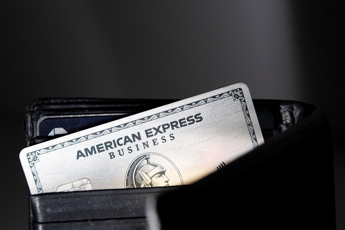 <i>Angus Mordant/Bloomberg/Getty Images via CNN Newsource</i><br/>An American Express credit card is seen here in New York in October 2023. American Express announced last week that it’s buying Tock