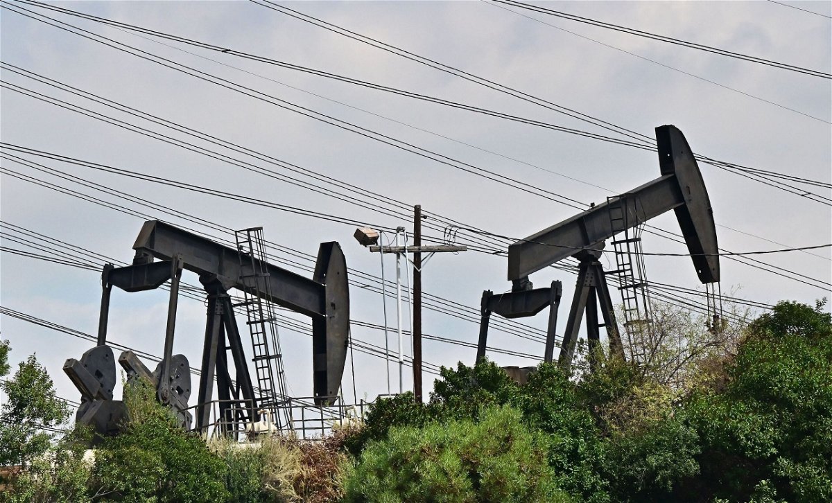 <i>Frederic J. Brown/AFP/Getty Images via CNN Newsource</i><br/>Oil pumpjacks are pictured in Montebello