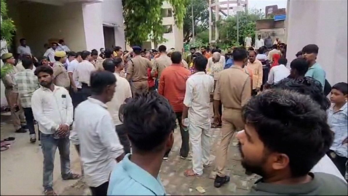 <i>Reuters via CNN Newsource</i><br/>Crowds gather outside the emergency department of an Etah hospital. At least 87 people have been killed during a stampede at a religious gathering in India’s northern state of Uttar Pradesh on July 2