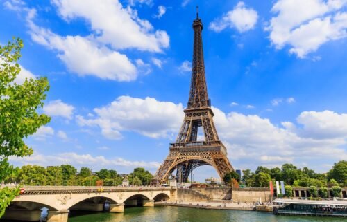 Paris food-workers are concerned that far-right policies will collapse the industry. Pictured are the Eiffel Tower and Seine River in Paris