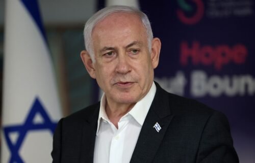 Israeli Prime Minister Benjamin Netanyahu speaks during a press conference at the Sheba Tel-HaShomer Medical Centre on June 8