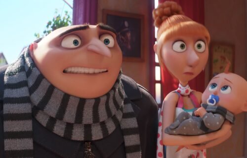 Gru (voiced by Steve Carell) and Lucy (Kristen Wiig) star in "Despicable Me 4."