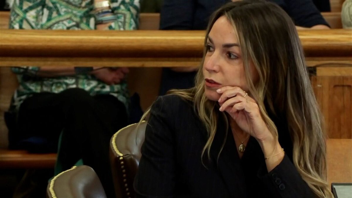 <i>Pool/Court TV via CNN Newsource</i><br/>Karen Read is seen during opening statements in her trial on April 29. The jury in the Read murder trial will resume deliberating on July 1.