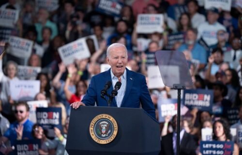 President Joe Biden speaks at a post-debate campaign rally on June 28