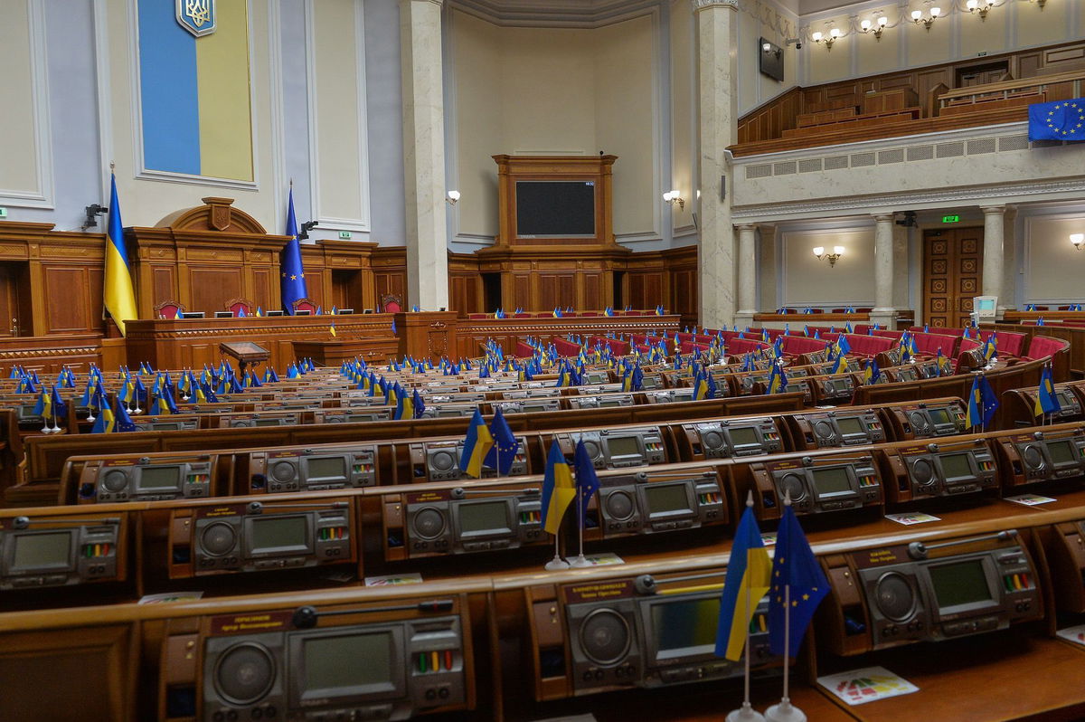 <i>Andrii Nesterenk/Global Images Ukraine/Getty Images/File via CNN Newsource</i><br/>Ukraine's parliament