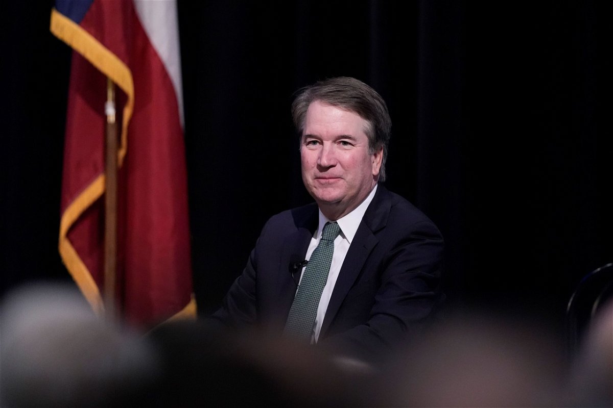 <i>Eric Gay/AP via CNN Newsource</i><br/>U.S. Supreme Court Justice Brett Kavanaugh speaks during judicial conference in May