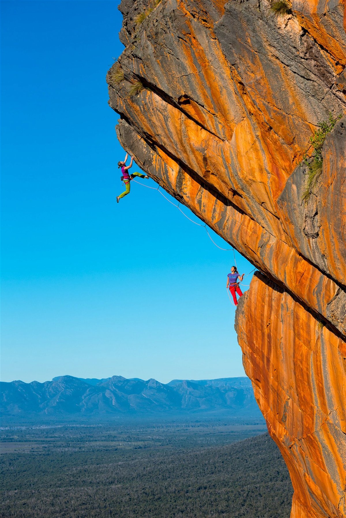 <i>Simon Carter via CNN Newsource</i><br/>Climbers (left to right) Ashlee Hendy and Elizabeth Chong photographed by Carter at Australia's Grampians National Park.