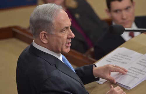Israeli Prime Minister Benjamin Netanyahu addresses a joint meeting of the US Congress at the Capitol in Washington