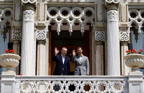 Syrian President Bashar al-Assad (right) and Turkish Prime Minister Recep Tayyip Erdogan (left) on May 9