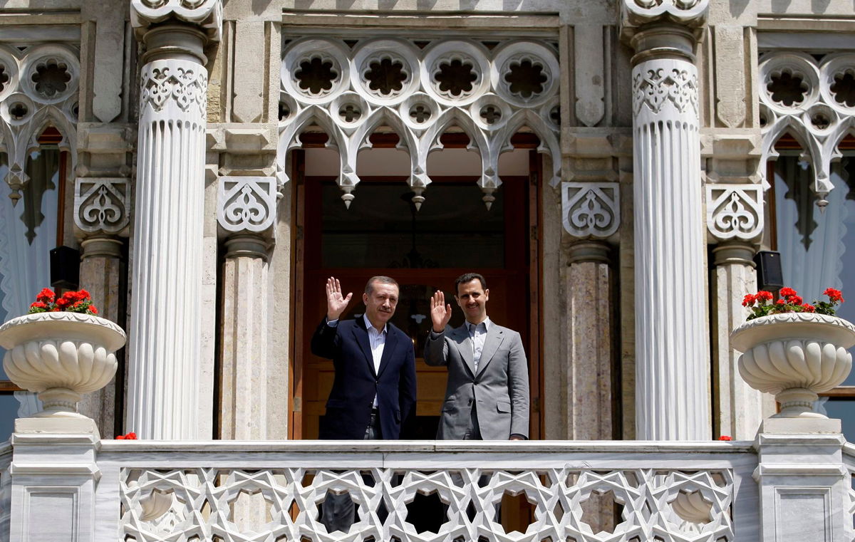 <i>Ibrahim Usta/AFP/Getty Images via CNN Newsource</i><br/>Syrian President Bashar al-Assad (right) and Turkish Prime Minister Recep Tayyip Erdogan (left) on May 9