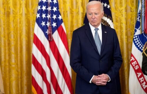 President Joe Biden attends a Medal of Honor ceremony at the White House on July 3