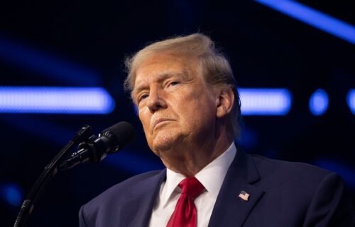 Former President Donald Trump gives the keynote address at Turning Point Action's "The People's Convention" on June 15