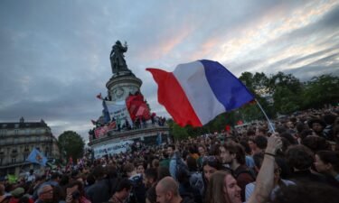Crowds of most young people gathered at Place de la République in Paris to celebrate keeping the far right at bay.