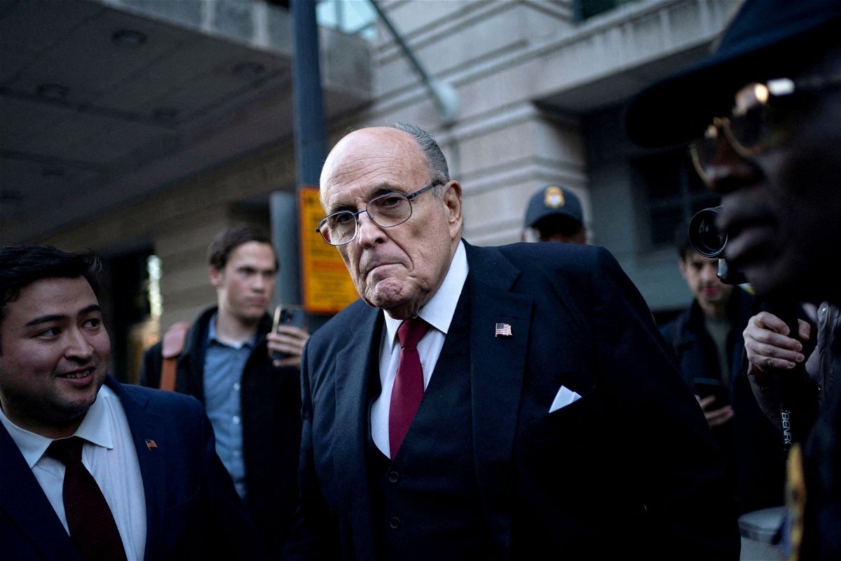 <i>Bonnie Cash/Reuters/File via CNN Newsource</i><br/>Former New York Mayor Rudy Giuliani departs the US District Courthouse after he was ordered to pay $148 million in his defamation case in Washington