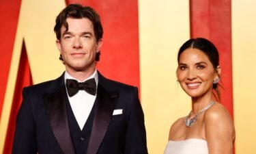 Olivia Munn and John Mulaney attend the Vanity Fair Oscars Party at the Wallis Annenberg Center for the Performing Arts in Beverly Hills