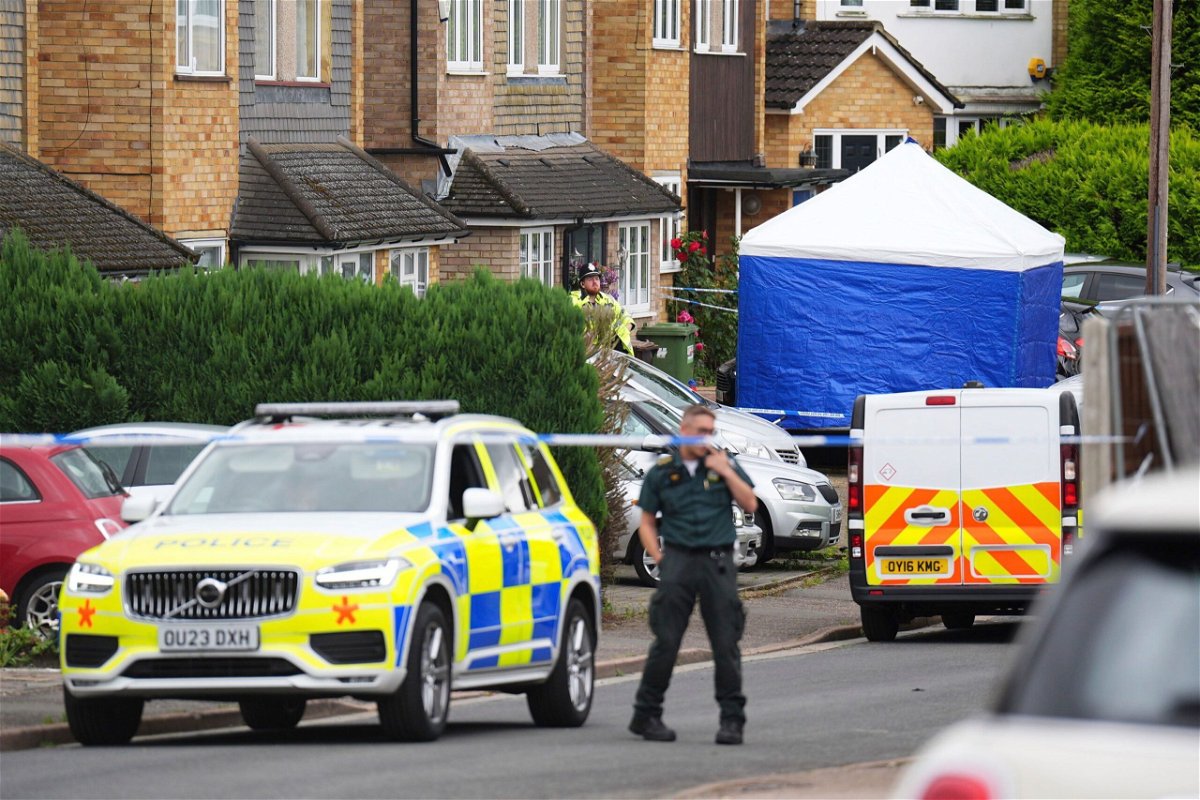 <i>James Manning/PA via AP via CNN Newsource</i><br/>Police and emergency services at the scene of the killings in Bushey