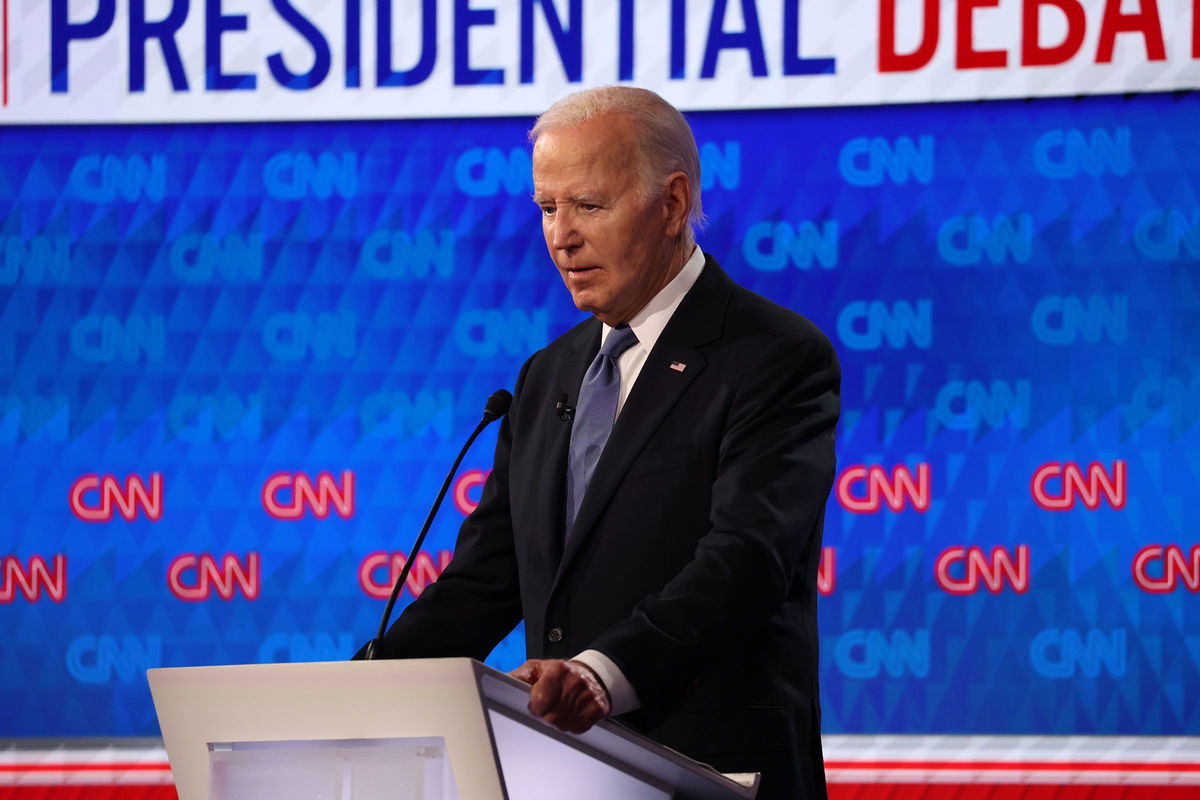 <i>Austin Steele/CNN via CNN Newsource</i><br/>President Joe Biden during the CNN Presidential Debate on June 27