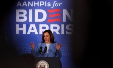 Vice President Kamala Harris speaks during a campaign event at Resorts World Las Vegas on July 9