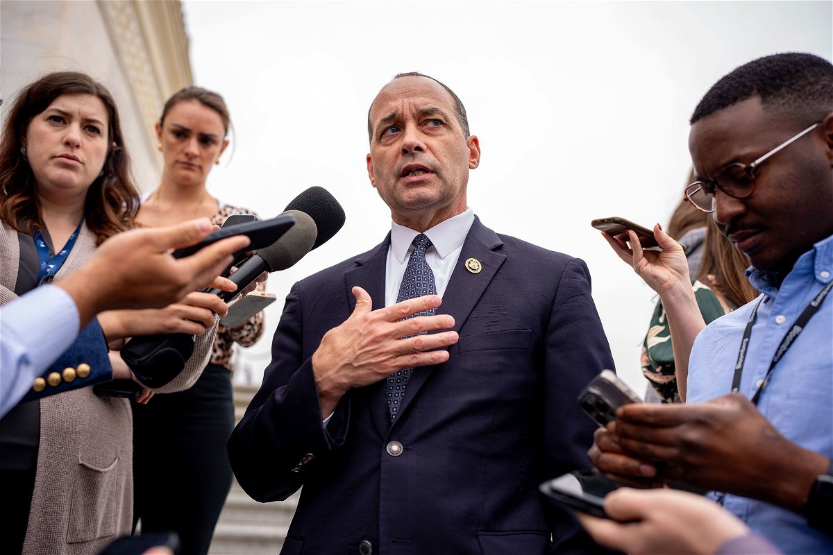 <i>Andrew Harnik/Getty Images via CNN Newsource</i><br/>Virginia Rep. Bob Good speaks to reporters on Capitol Hill in Washington
