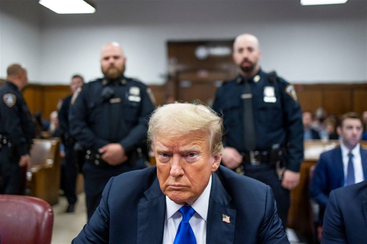 <i>Justin Lane/Pool/AFP/Getty Images via CNN Newsource</i><br/>Former US President and Republican presidential candidate Donald Trump attends his criminal trial at Manhattan Criminal Court in New York City