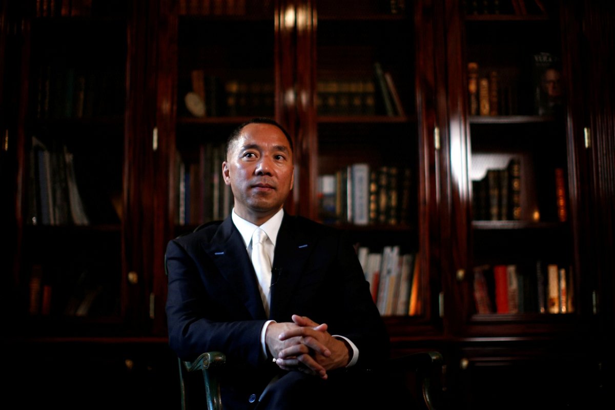 <i>Brendan McDermid/Reuters via CNN Newsource</i><br/>Billionaire businessman Guo Wengui pauses during an interview in New York City in April 2017.