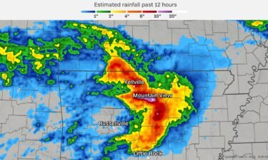 Radar estimates show how much rain fell from Tuesday night through Wednesday morning in Arkansas and the surrounding area.