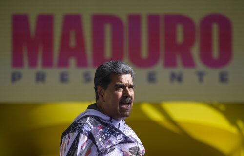 Venezuelan President Nicolas Maduro at a campaign rally in Caracas on July 16