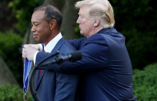 Tiger Woods said he endured a sleepless flight to the Open Championship after the assassination attempt on Donald Trump