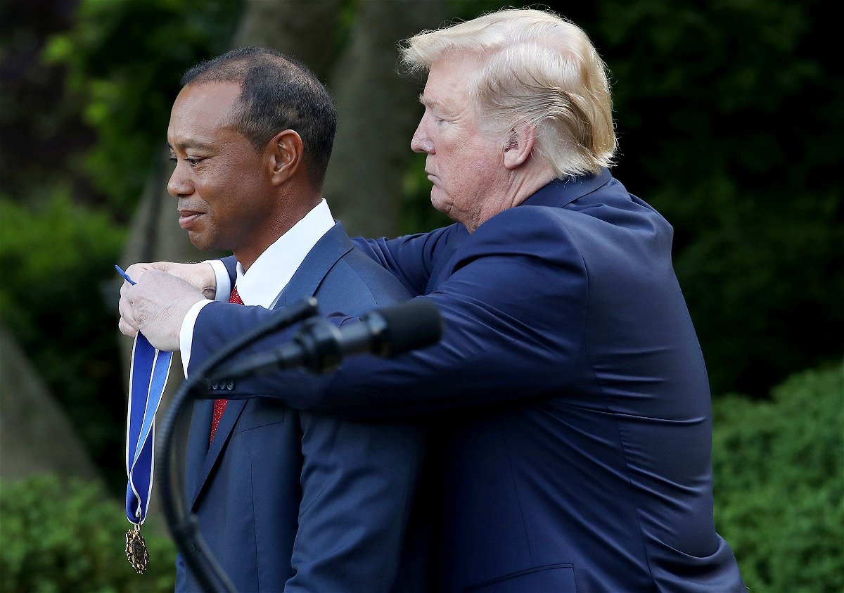<i>Win McNamee/Getty Images via CNN Newsource</i><br/>Tiger Woods said he endured a sleepless flight to the Open Championship after the assassination attempt on Donald Trump