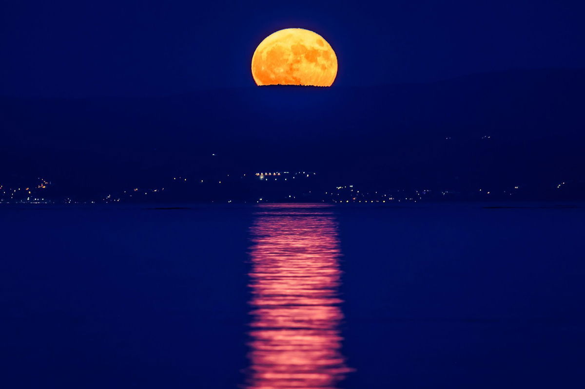 <i>Zvonimir Barisin/PIXSELL/DeFodi Images/Getty Images via CNN Newsource</i><br/>July's full moon