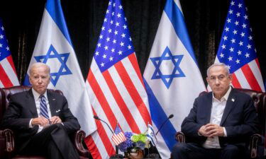 President Joe Biden sits with Israeli Prime Minister Benjamin Netanyahu at an Israeli war cabinet meeting