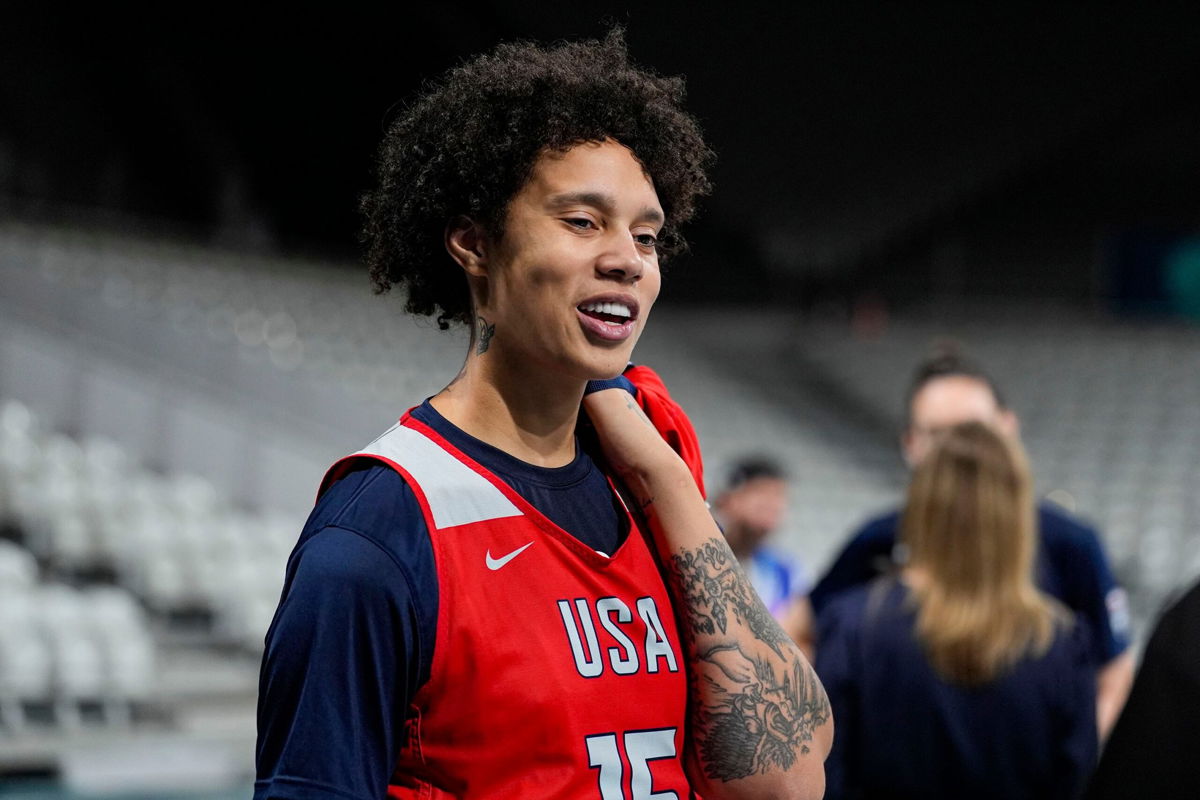 <i>Michael Conroy/AP via CNN Newsource</i><br/>Brittney Griner says she's aware of the pressure on the team to perform.
