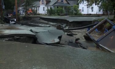 Flooding damage is seen in St. Johnsbury