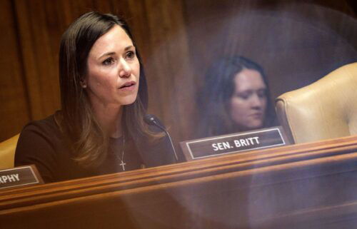 Sen. Katie Britt during a hearing on April 10