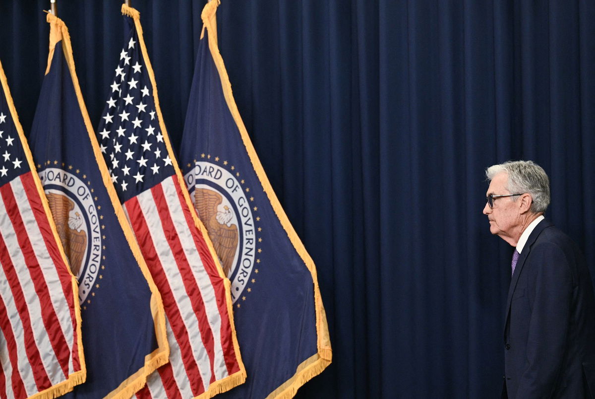 <i>Brendan Smialowski/AFP/Getty Images via CNN Newsource</i><br/>Federal Reserve Chair Jerome Powell arrives for a press conference at the Federal Reserve in Washington