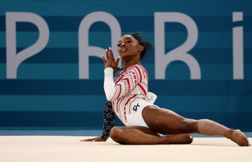 Simone Biles sealed the USA women's gymnastics team's gold medal with her floor routine.