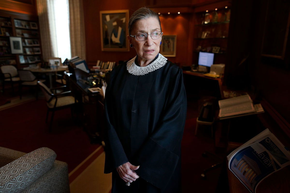 <i>Charles Dharapak/AP via CNN Newsource</i><br/>Justice Ruth Bader Ginsburg is pictured here in 2013.