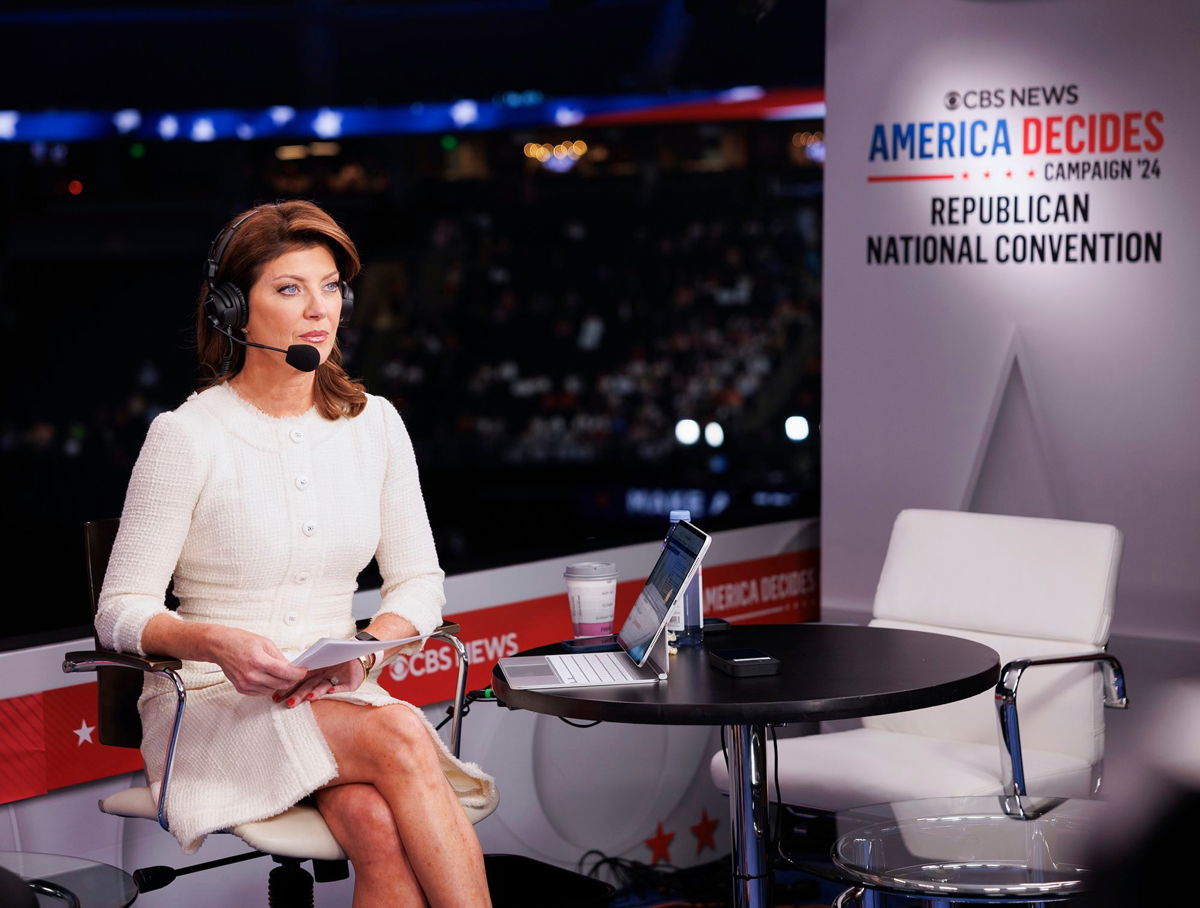 <i>Michele Crowe/CBS News/Getty Images via CNN Newsource</i><br/>CBS Evening News anchor Norah O'Donnell reports from the 2024 Republican National Convention in Milwaukee.