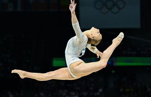 Alice D'Amato competes in the balance beam during the women's team event final.