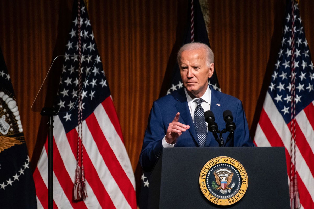 <i>Sergio Flores/Bloomberg/Getty Images via CNN Newsource</i><br/>President Joe Biden is pictured at the LBJ Presidential Library in Austin