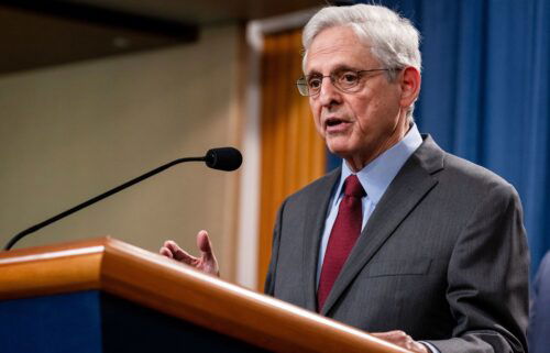 Attorney General Merrick Garland speaks during a press conference at the US Department of Justice on June 27