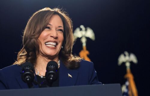 U.S. Vice President Kamala Harris delivers remarks during a campaign event