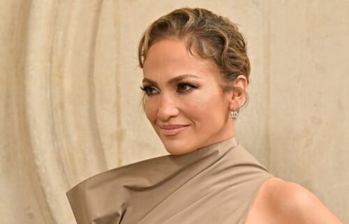 Jennifer Lopez at a Paris Fashion Week show in June.