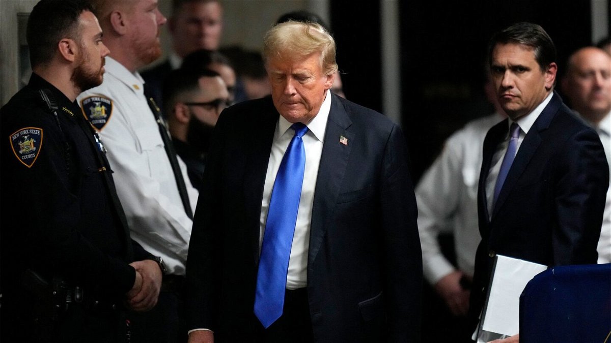 <i>Seth Wenig/Pool/AP via CNN Newsource</i><br/>Former President Donald Trump after he was convicted in Manhattan Criminal Court in New York City