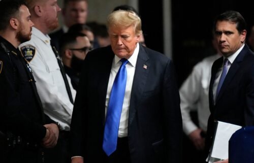 Former President Donald Trump after he was convicted in Manhattan Criminal Court in New York City