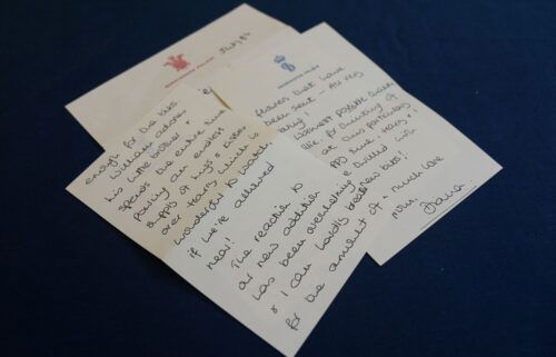 A series of handwritten letters sent by Diana