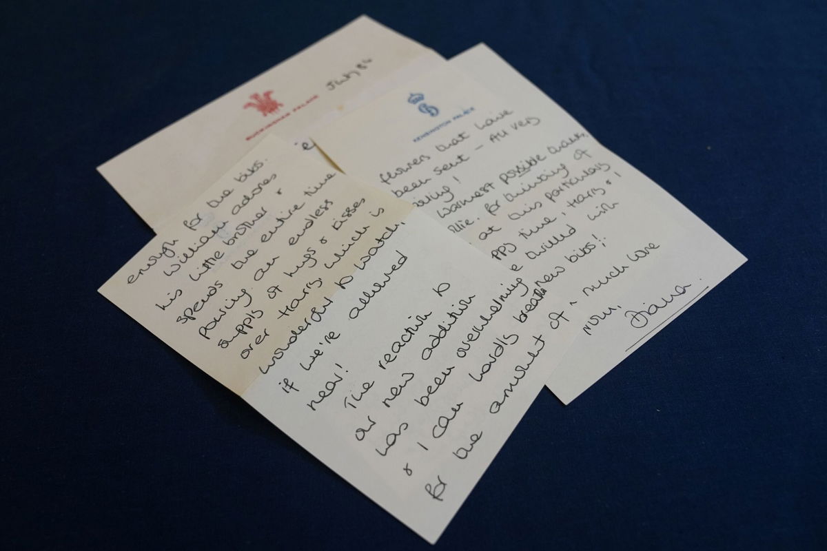 <i>Joe Giddens/PA Images/Getty Images via CNN Newsource</i><br/>A series of handwritten letters sent by Diana